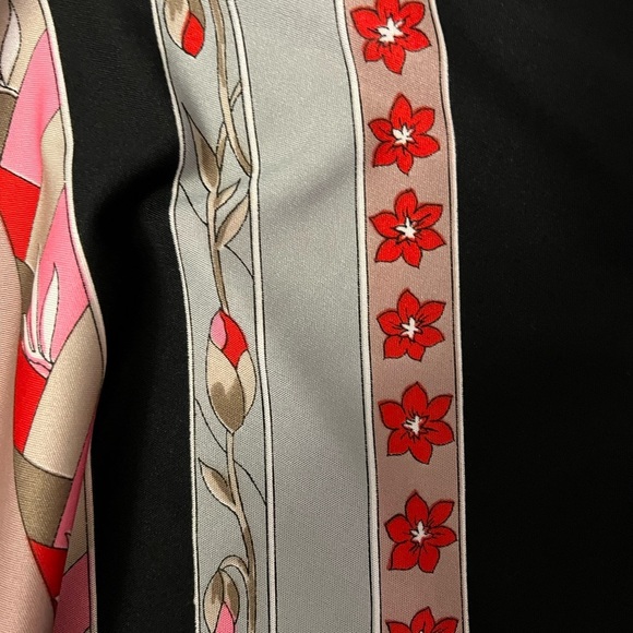 Vintage Lanvin Black and Pink Geometric Long Sleeve Dress size 14 EUC - Picture 7 of 9